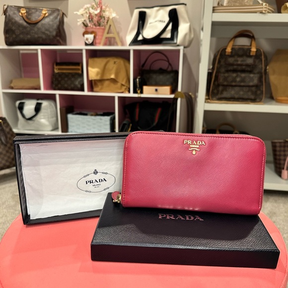 Prada Handbags - Prada Saffiano Zippy Wallet